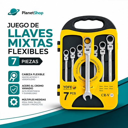 JUEGO DE LLAVES MIXTAS FLEXIBLES X7 UND