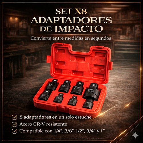 SET X8 ADAPTADORES DE IMPACTO