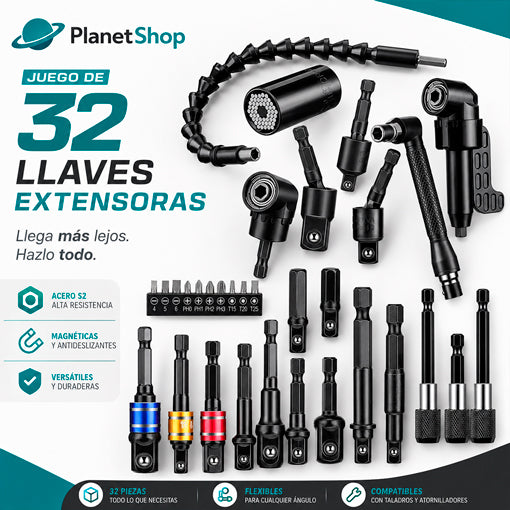 SET DE 32 LLAVES EXTENSORAS