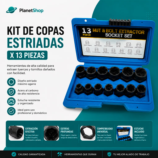 kit copas Estriadas x 13 Piezas