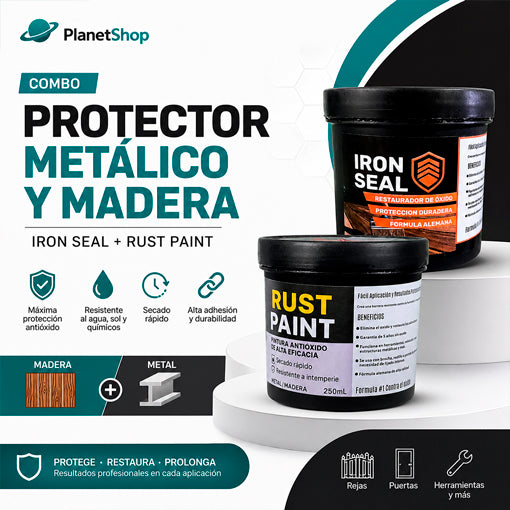 COMBO PROTECTOR METÁLICO Y MADERA 500 ML
