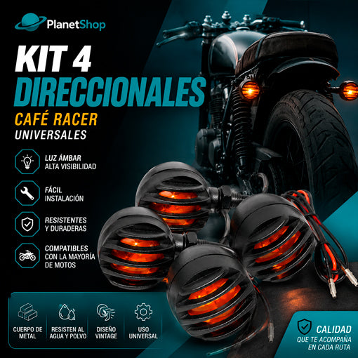 DIRECCIONALES CAFE RACER CLASICA x4