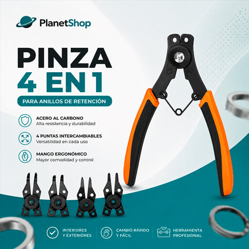 PINZAS 4 EN 1 PARA ANILLOS DE RETENCION