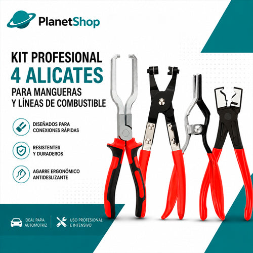kit 4 alicates para mangueras y líneas de combustible
